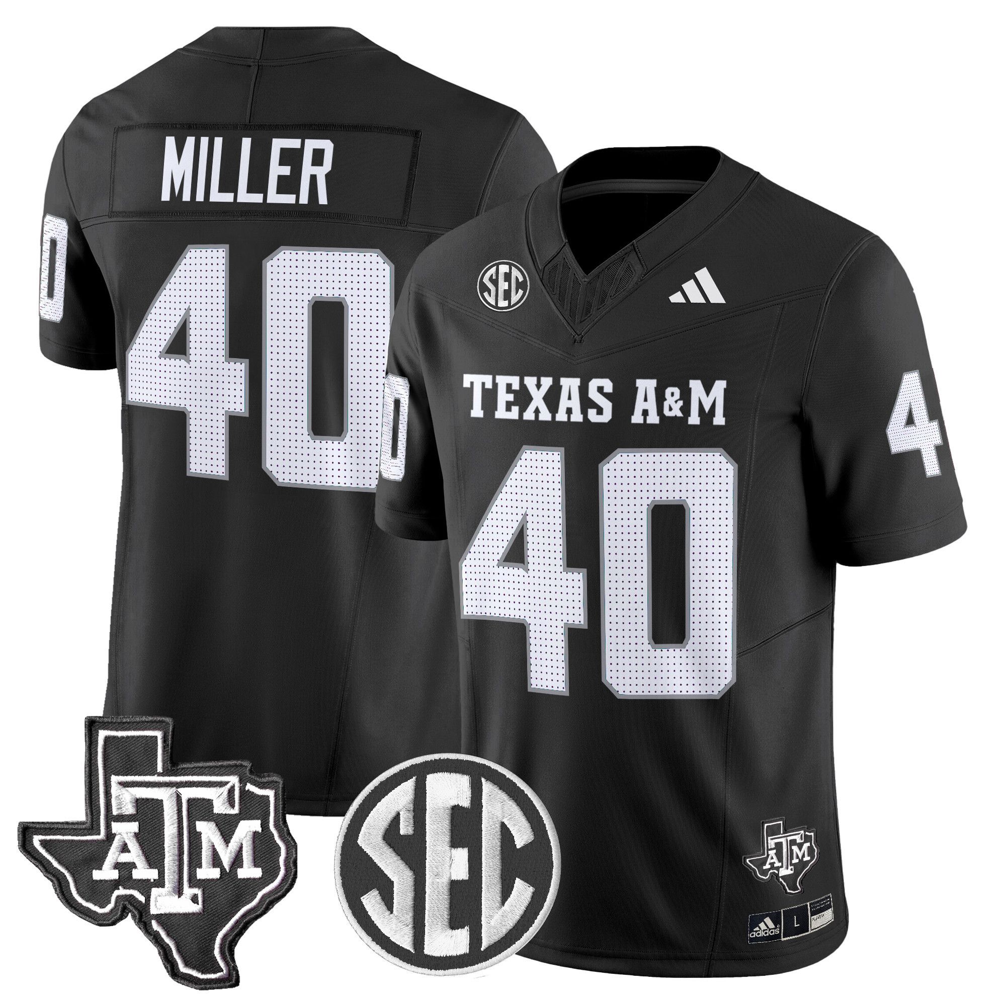 Men Texas A&M Aggies #40 Miller Black 2024 Vapor Limited NCAA Jersey style 1->ncaa teams->NCAA Jersey